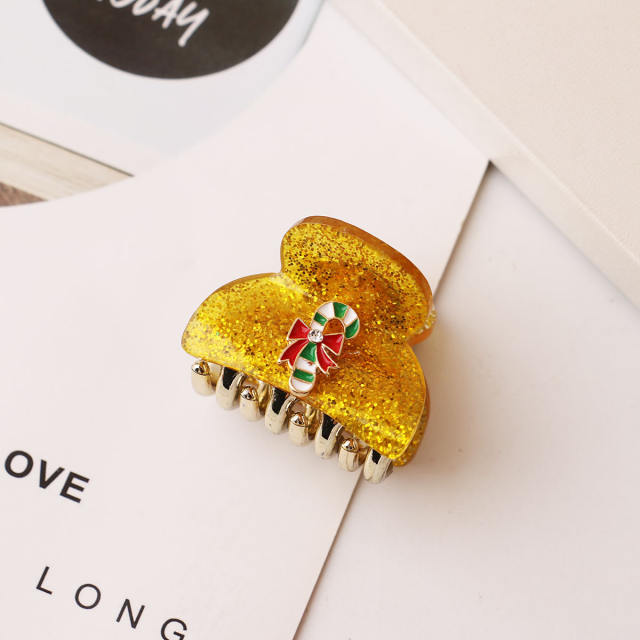 Cute small size christmas holiday hair claw clips