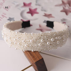 Elegant braid pearl bead easy match padded headband