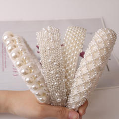 Elegant braid pearl bead easy match padded headband