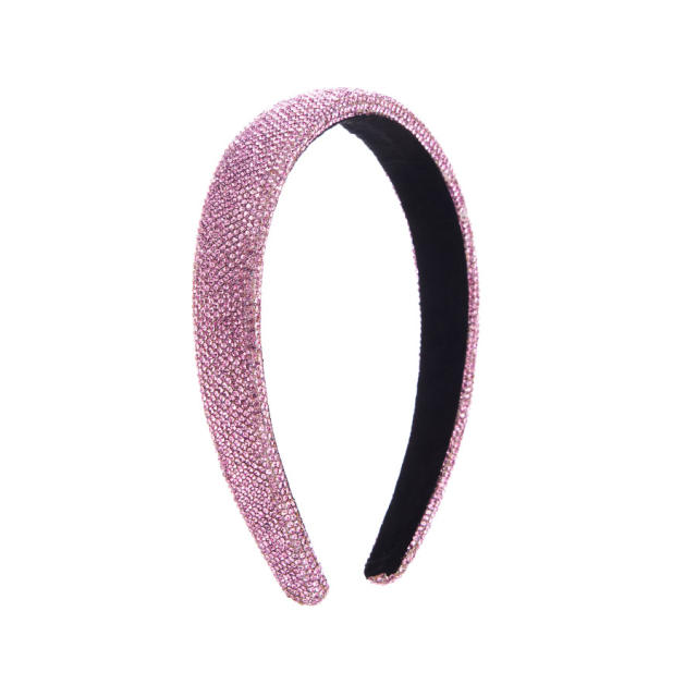 Luxury rainbow color rhinestone diamond padded headband