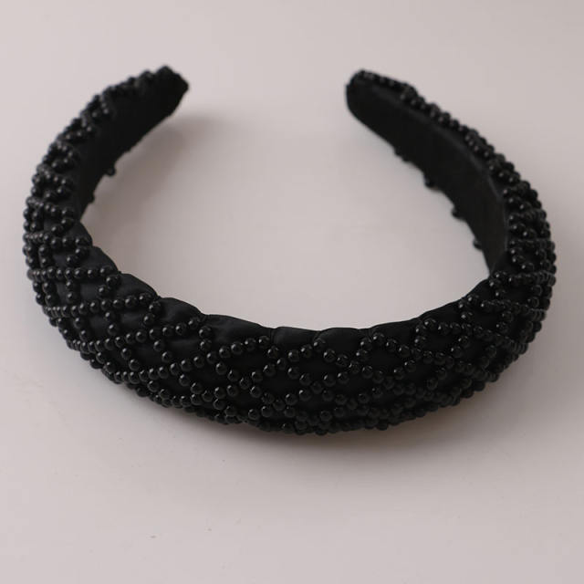 Elegant braid pearl bead easy match padded headband