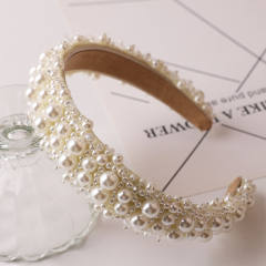 Elegant braid pearl bead easy match padded headband