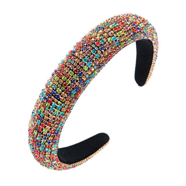 Baroque luxury rhinestone diamond padded headband