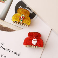 Cute small size christmas holiday hair claw clips