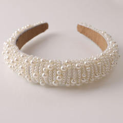 Elegant braid pearl bead easy match padded headband