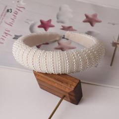 Elegant braid pearl bead easy match padded headband