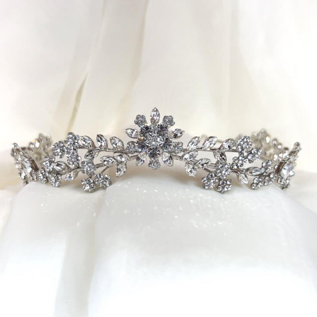 Hot sale diamond flower wedding headband