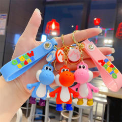 Cute colorful PVC Little Dinosaur cartoon keychain