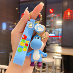 Cute colorful PVC Little Dinosaur cartoon keychain