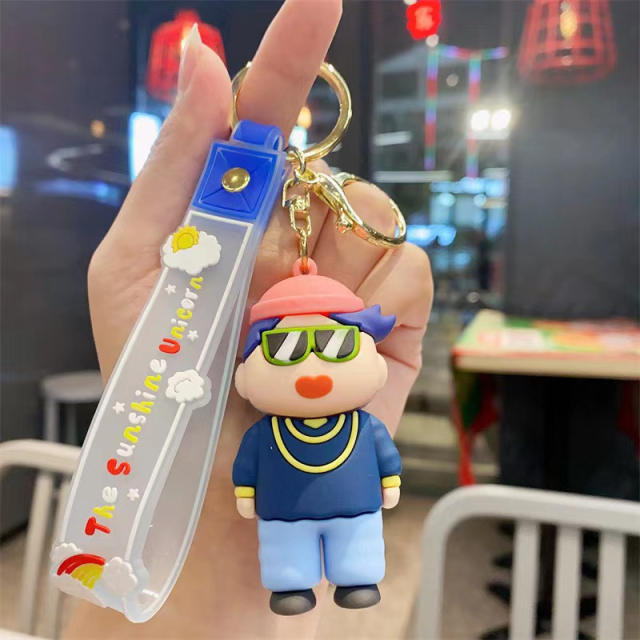 Funny colorful pvc Anime keychain