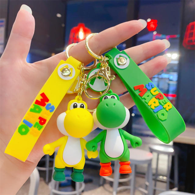 Cute colorful PVC Little Dinosaur cartoon keychain