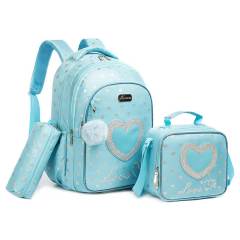 17 inch 3pcs fish tail unicorn school bag lunch bag pencil case set