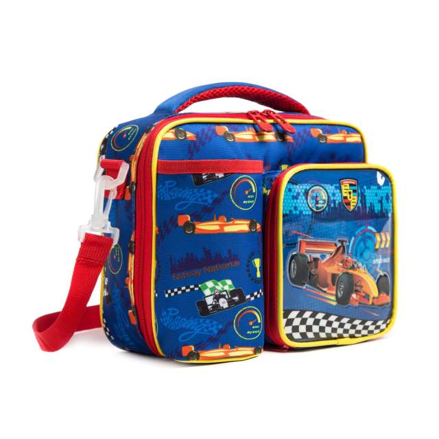 Cartoon school lunch bag with water cup holder
