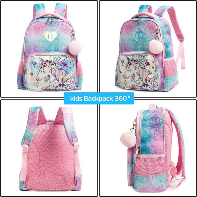 16 inch 3pcs unicorn Dinosaur school bag lunch bag pencial case set