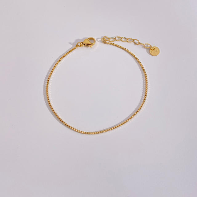 Simple stainless steel paperclip chain snake chain rope chain bracelet