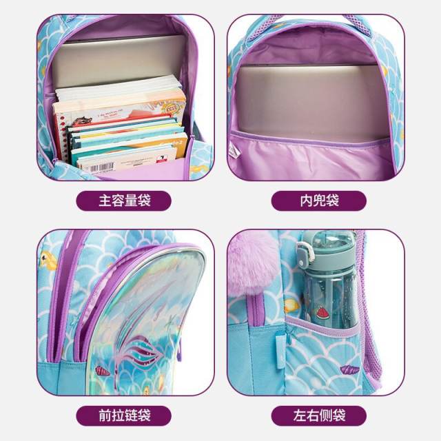 17 inch 3pcs fish tail unicorn school bag lunch bag pencil case set