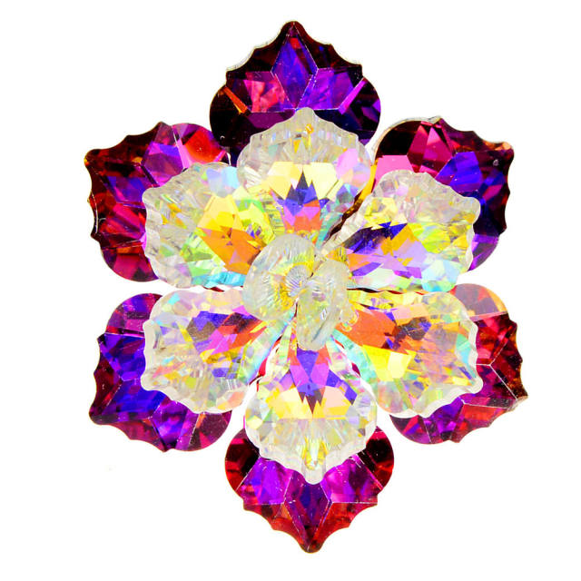Fashionable colorful crystal flower elegant women brooch