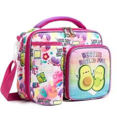 Cartoon school lunch bag with water cup holder