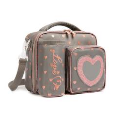Cartoon school lunch bag with water cup holder