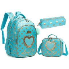 17 inch 3pcs fish tail unicorn school bag lunch bag pencil case set