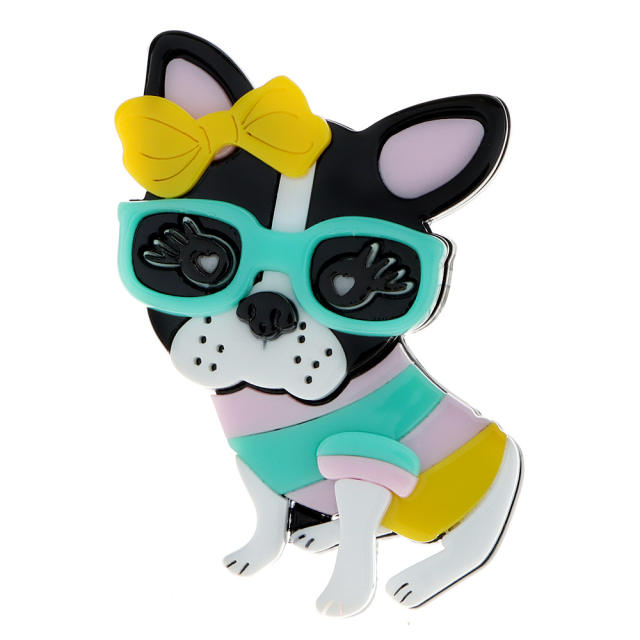 Cartoon cute Chihuahua acrylic brooch