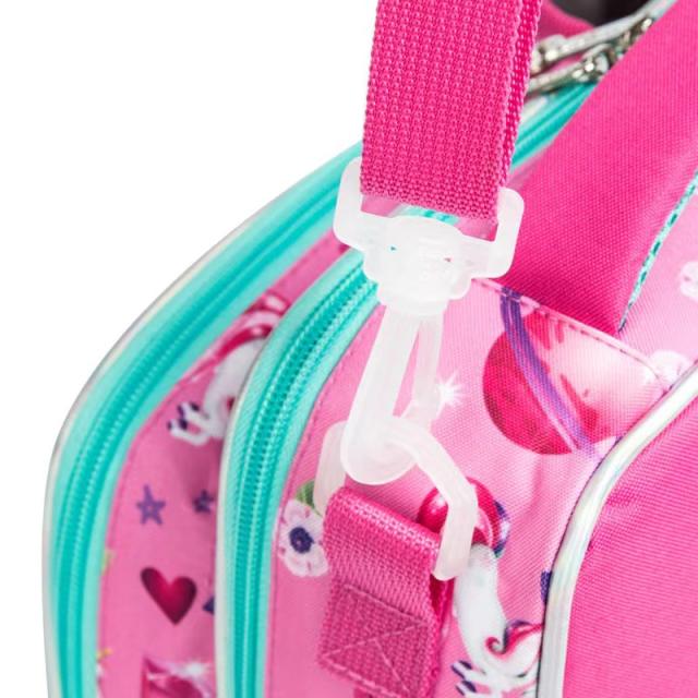 Cartoon school lunch bag with water cup holder