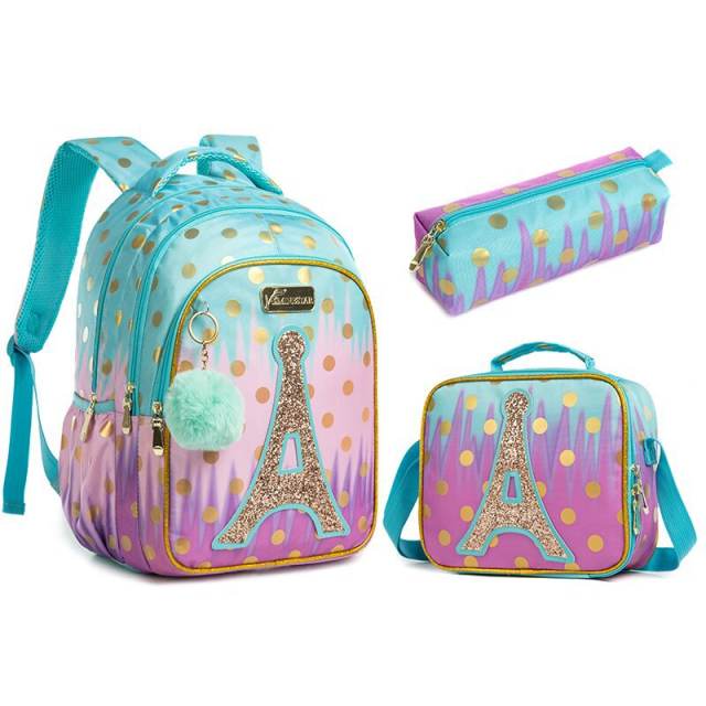 17 inch 3pcs fish tail unicorn school bag lunch bag pencil case set