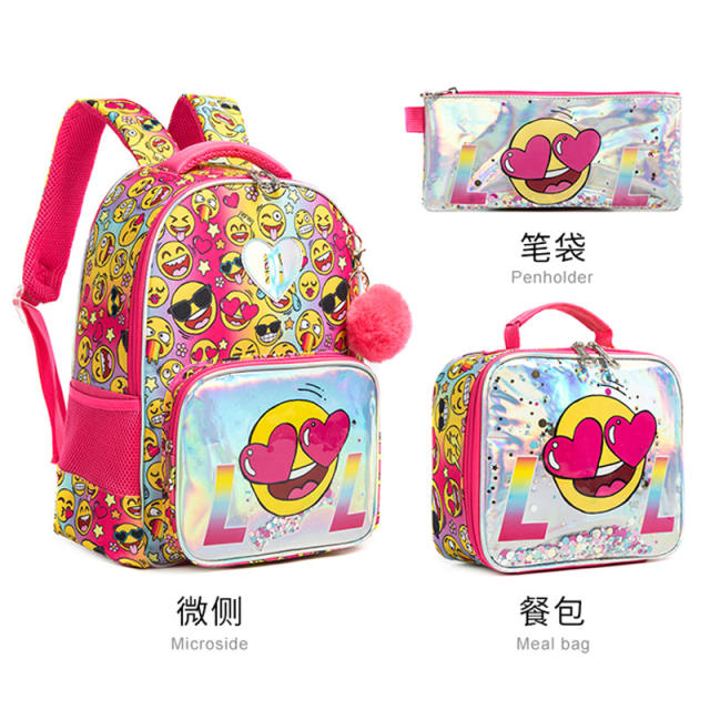 16 inch 3pcs unicorn Dinosaur school bag lunch bag pencial case set