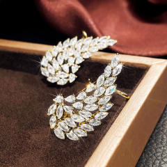 Delicate diamond angel wing copper earrings