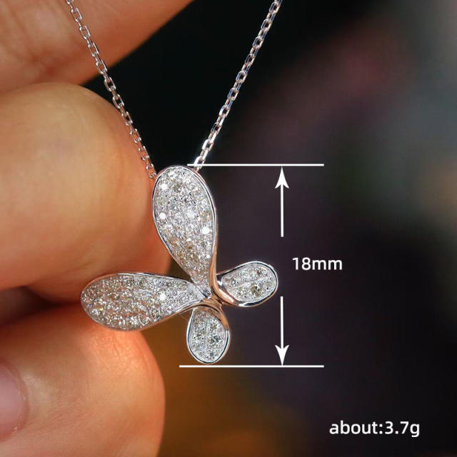 Delicate diamond butterfly dainty necklace