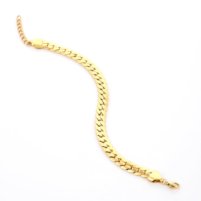 Chic braid pattern stainless steel choker necklace hoops earrings set