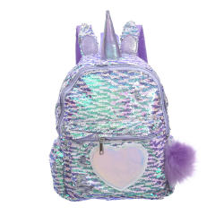 Magic color gilter unicorn design girls backpack