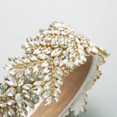 Handmade luxury baroque glass crystal statement wedding headband