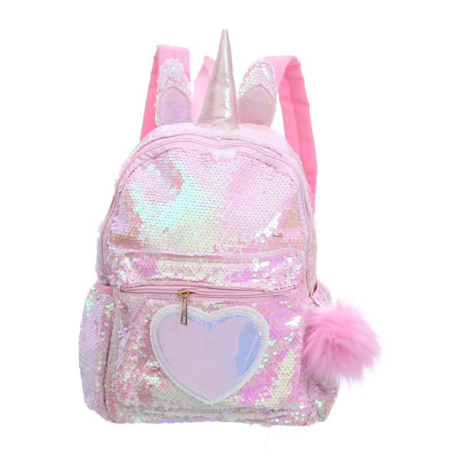 Magic color gilter unicorn design girls backpack