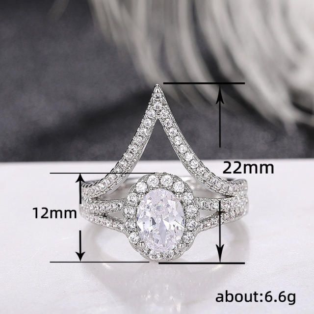 Unique V shape diamond rings for women