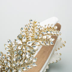 Handmade luxury baroque glass crystal statement wedding headband