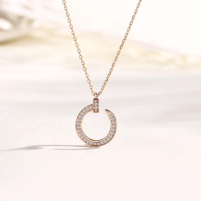 Delicate daimond nail dainty necklace