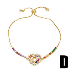 Delicate cubic zircon cross evil eye rope bracelet