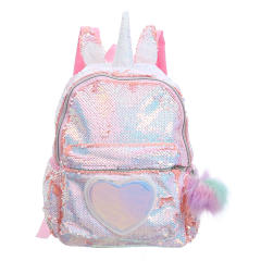 Magic color gilter unicorn design girls backpack