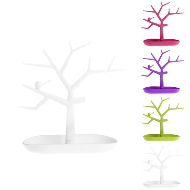 Colorful branch design plastic jewelry tray display stand