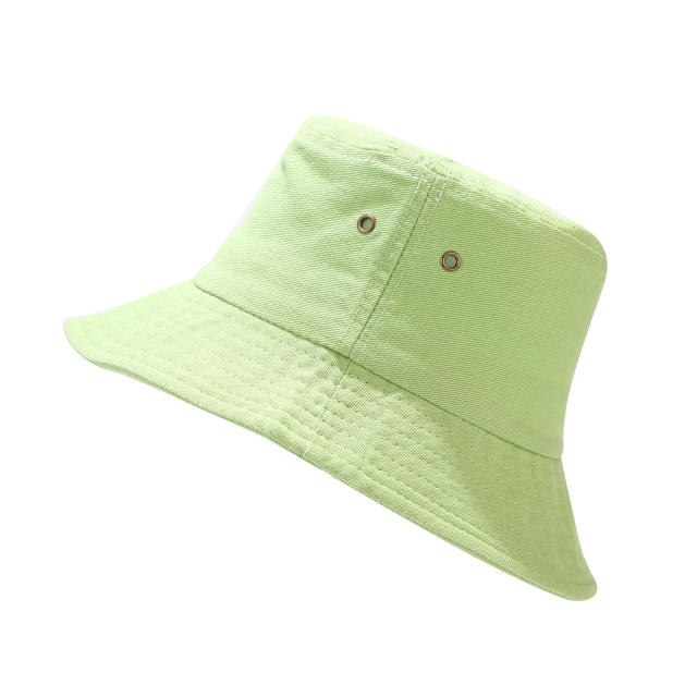 Simple plain color cotton easy match bucket hat