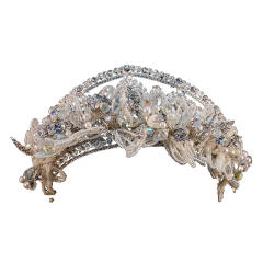 Luxury handmade braid bead flower wedding hair crown