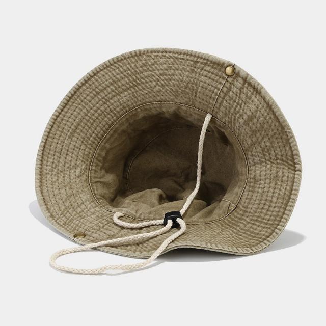 Vintage embroidery letters outdoor fishing hat bucket hat