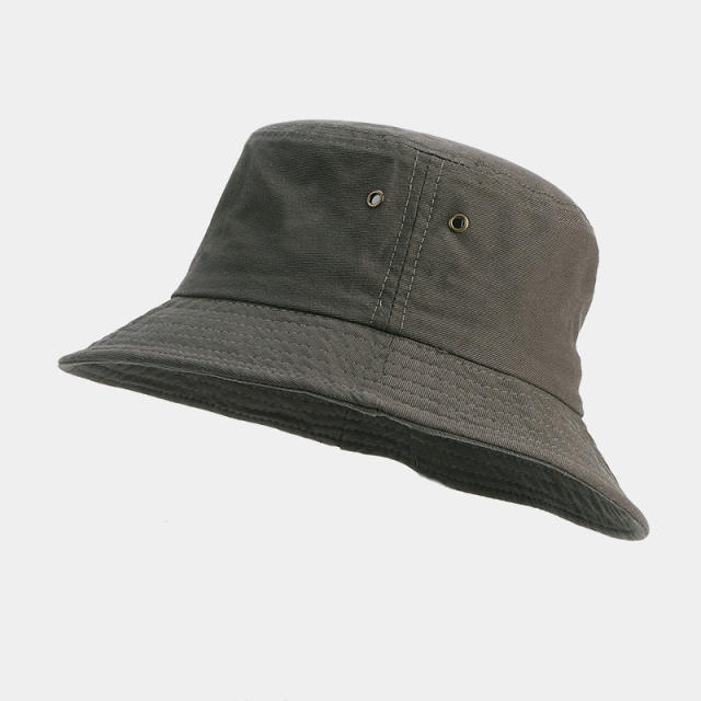 Simple plain color cotton easy match bucket hat