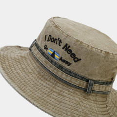 Vintage embroidery letters outdoor fishing hat bucket hat