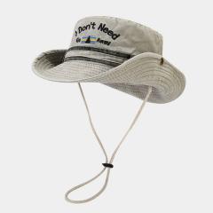 Vintage embroidery letters outdoor fishing hat bucket hat