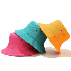 Simple plain color cotton easy match bucket hat