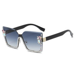 Luxury diamond rimless sunglasses