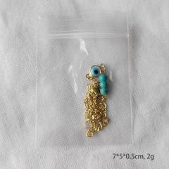 18K turquoise bead evil eye stainless steel bracelet