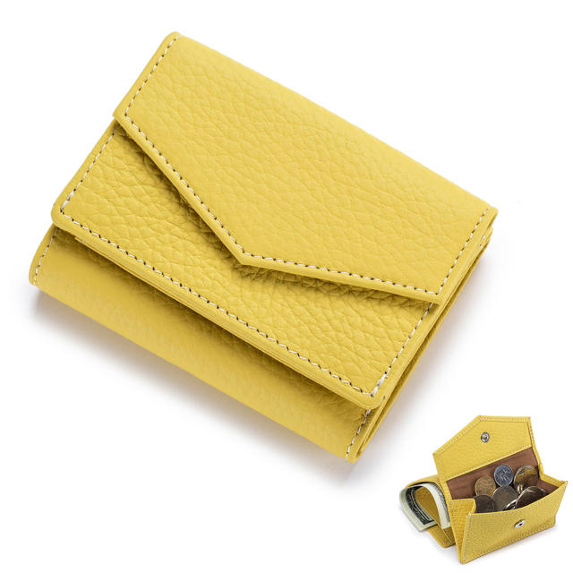 Candy color Genuine Leather women wallet purse